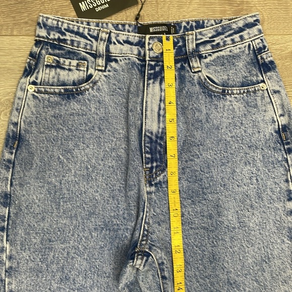 NWT Missguided Wrath Highwaisted Split Hem Straight Leg Denim Jeans 2 Long - Picture 9 of 16